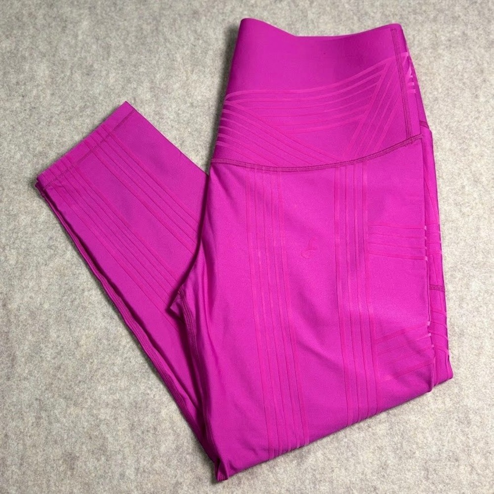Fanka PowerBand Resistance 7/8 Leggings Womens 16 Pink High Rise Pockets Yoga